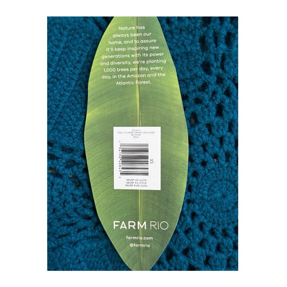 NWT FARM Rio Flower Draw Crochet Blouse - Picture 5 of 7